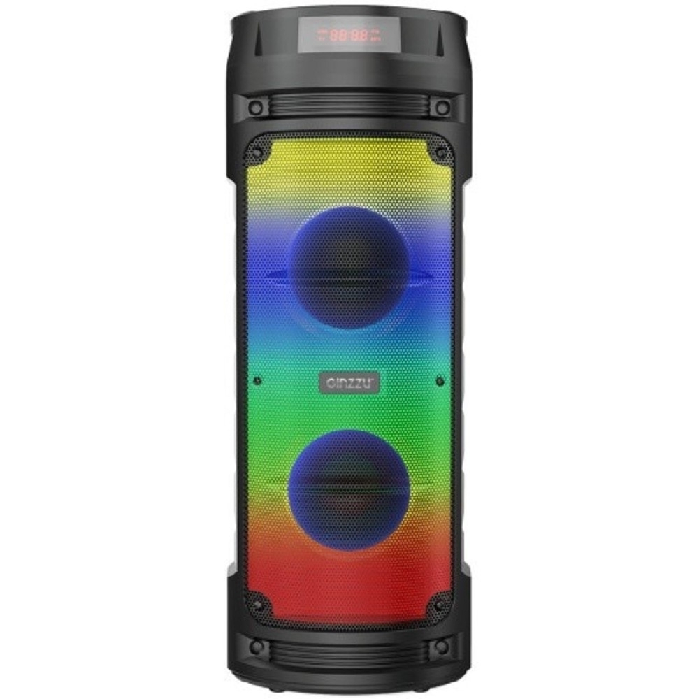 Колонки Ginzzu GM-219 ((V5.0), 50Вт, 150Гц- 18кГц, USB-flash, microSD-card, FM-радио, пульт ДУ, батарея 3,6В/4500мАч, эквалайзер )