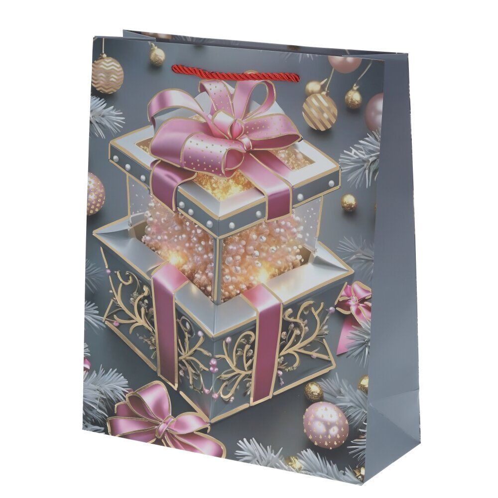 GAEM Пакет подарочный (бумага 210г/м2, блок 12шт), L30 W12 H39 см, 4в.