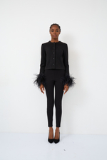 Кардиган короткий с перьями