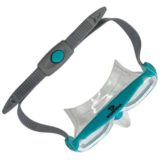 Маска подростковая Scorpena бело-зеленая