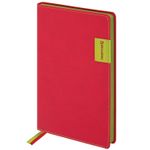 Ежедневник недатированный А5 (138х213 мм), BRAUBERG "AIM", под кожу, 136 л., красный, 113422