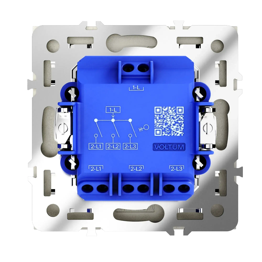 Выключатель встраиваемый VOLTUM S70 трехклавишный 10А, (шелк)