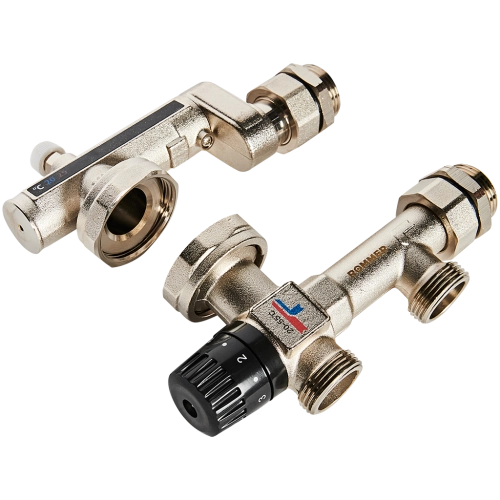 Насосно-смесительный узел ROMMER с термостатическим клапаном 20-55°C, без насоса