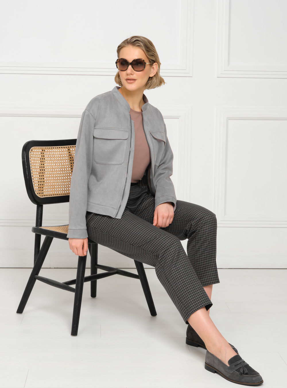 Бомбер женский АЛЕКСА (Светло серый)