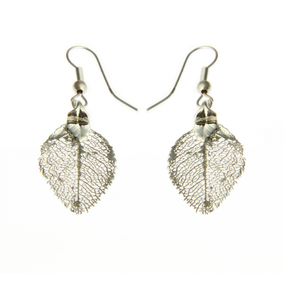 Серьги листья Ester Bijoux Роза LF33C-S BW