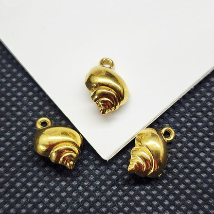 Подвеска ракушка, сталь, 2я позолота, премиальная фурнитура