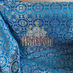 Парча "Посад" голубая с серебром