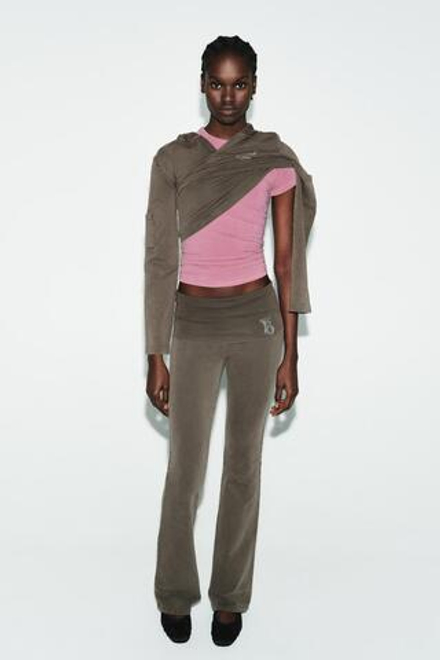 ZARA БРЮКИ FLARE BRATZ®, ТЕМНО-КОРИЧНЕВЫЙ