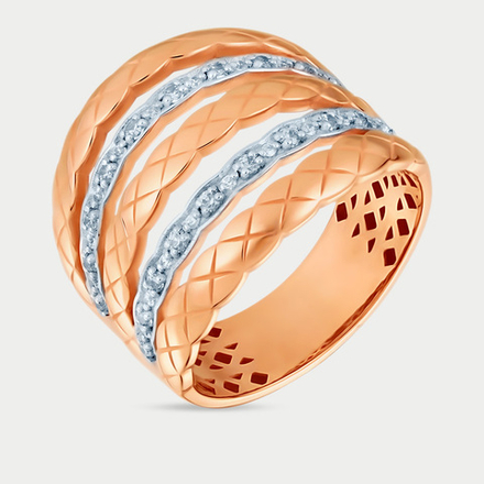 Кольцо для женщин из розового золота 585 пробы с фианитами (арт. 901161-1102)