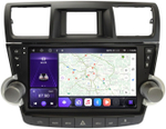 Магнитола для Toyota Highlander 2 2007-2013 XU40 - Carmedia SF-1431-2 (кнопки + крутилки) QLed+2K, Android 12, TS10, CarPlay, 4G SIM-слот