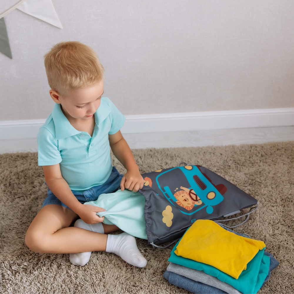 Мешок для сменки. Львенок в машинке