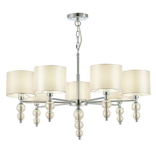 SLE105703-07 Светильник подвесной Хром/Светло-бежевый E14 7*40W RAMER