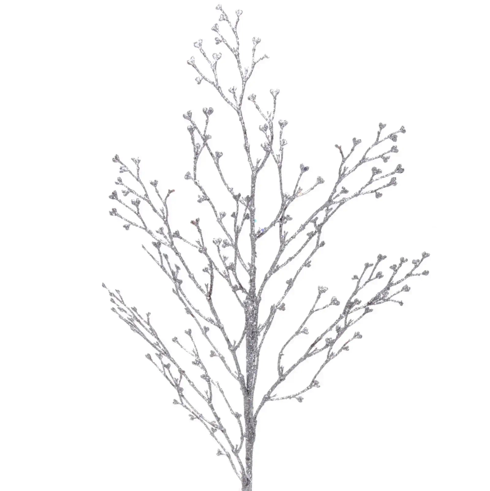 Ветка декоративная «Зимнее древо» 65 см, Серебро