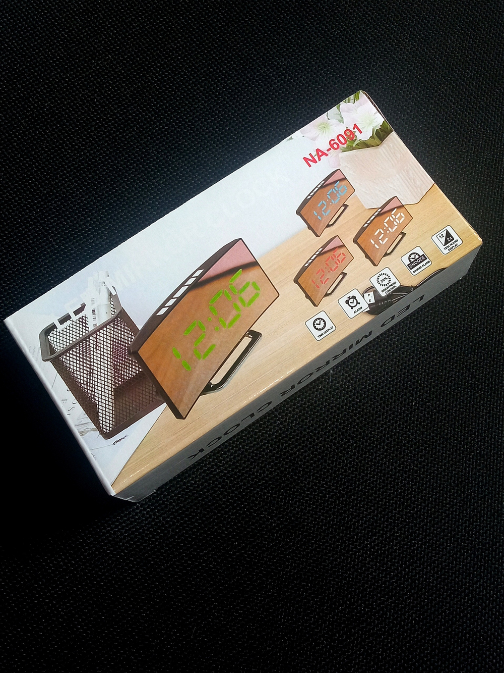 Часы зеркальные LED MIRROR NA-6091 красное свечение