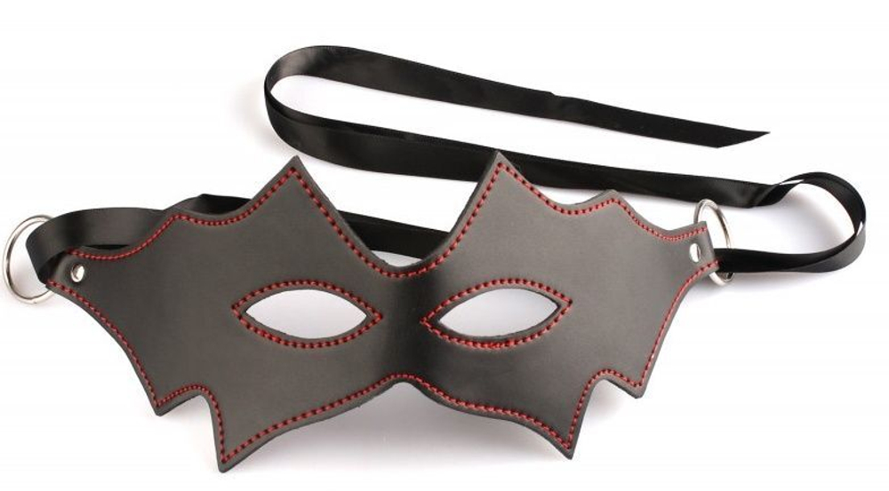 Большой набор БДСМ из 7 предметов в черно-красном исполнении (Цвет: черный с красным)