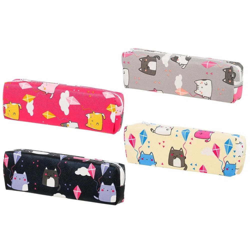 Пенал-косметичка Basir без наполнения, 20*6*3 см, серия "Коты", 4 цвета ассорти Пенал-косметичка Basir без наполнения, 20*6*3 см, серия "Коты", 4 цвета ассорти