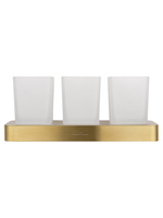 Три стакана для зубных щеток с держателем WONZON & WOGHAND LOTTE, Брашированное золото (WW-8338-BG)