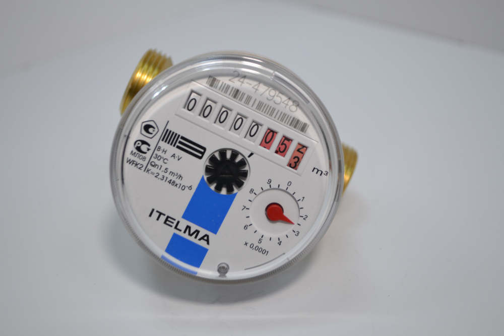 Счетчик холодной воды ITELMA (Ду15мм, L80мм, Qном1,5 м3/ч)