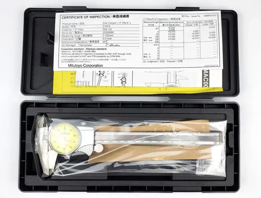 Штангенциркуль Mitutoyo (Япония) с круговой шкалой 0-150 мм 505-732. Госреестр.