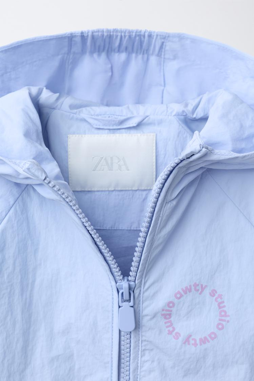 ZARA ЛЕГКИЙ ДОЖДЕВИК WATER REPELLENT, ГОЛУБОЙ