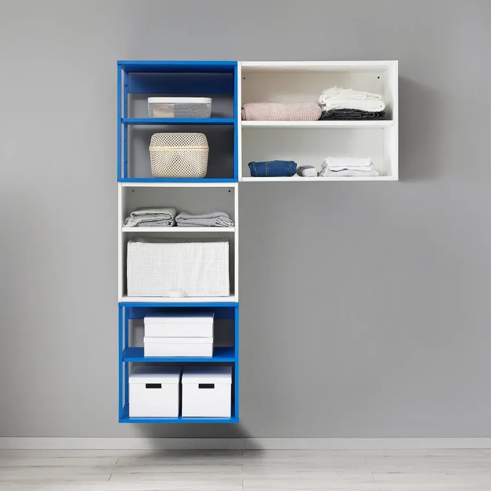 Стеллаж - IKEA PLATSA, 140х42х182 см, белый/синий, ПЛАТСА ИКЕА