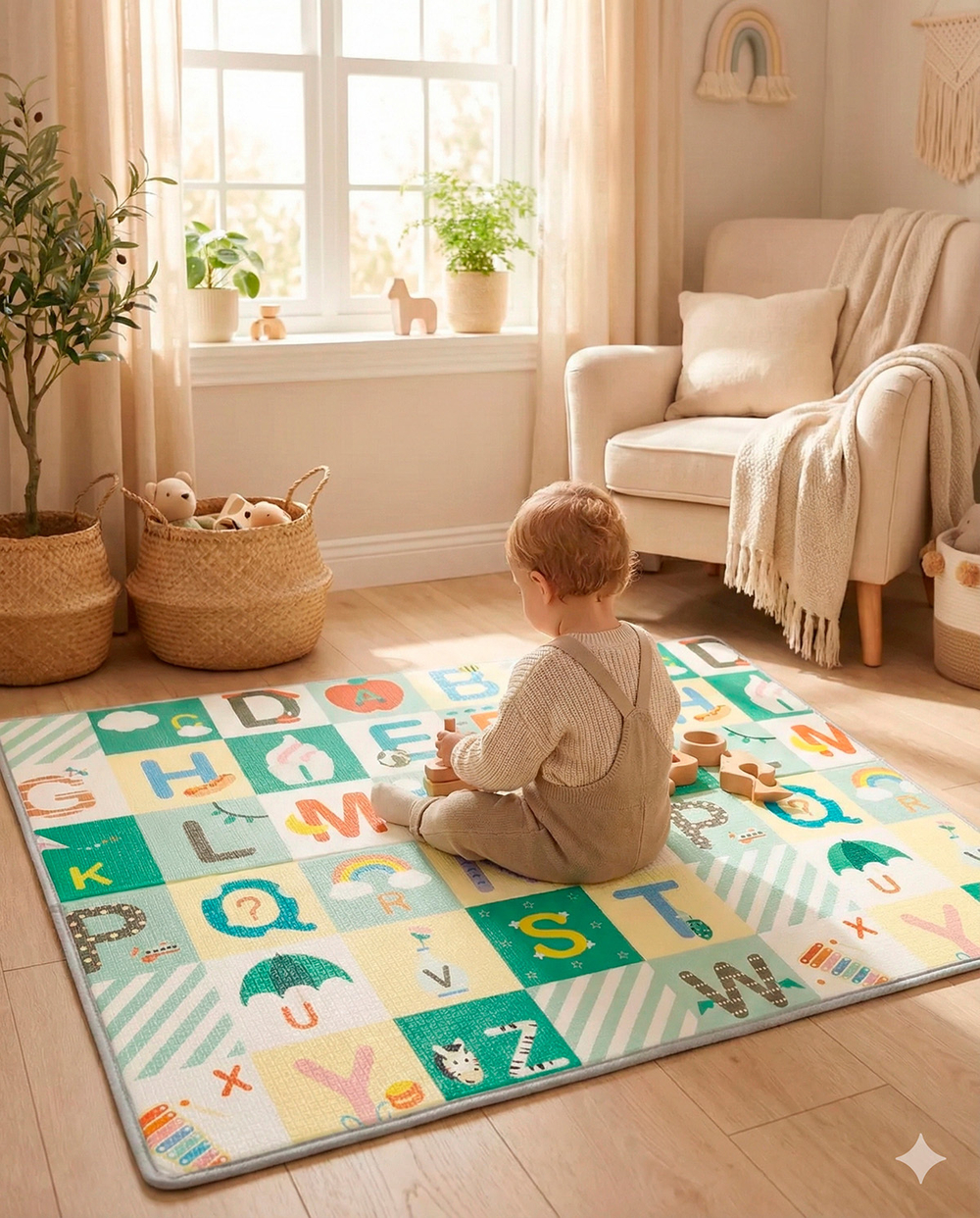 Детский развивающий игровой коврик с алфавитом, 177х146см E0120_HP