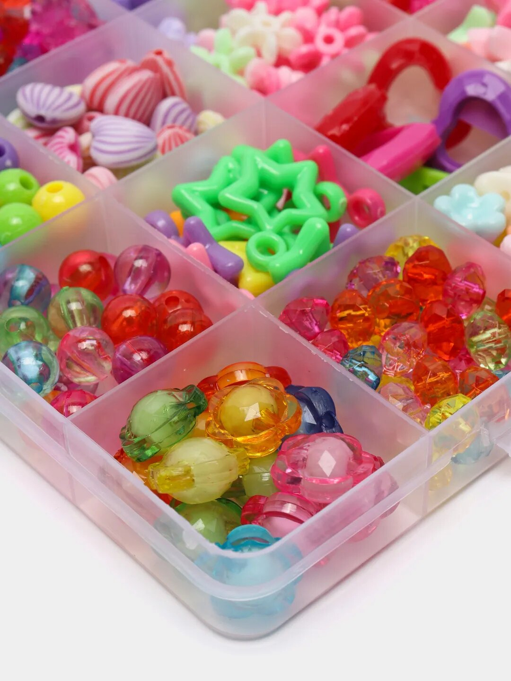 Бусинки бисер набор для создания украшений для творчества детский браслет ожерелье ободок, Алое сердце