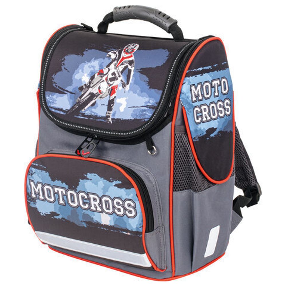 Ранец BRAUBERG STYLE c эргономичной спинкой, "Motocross", 35х28х18 см, 229925