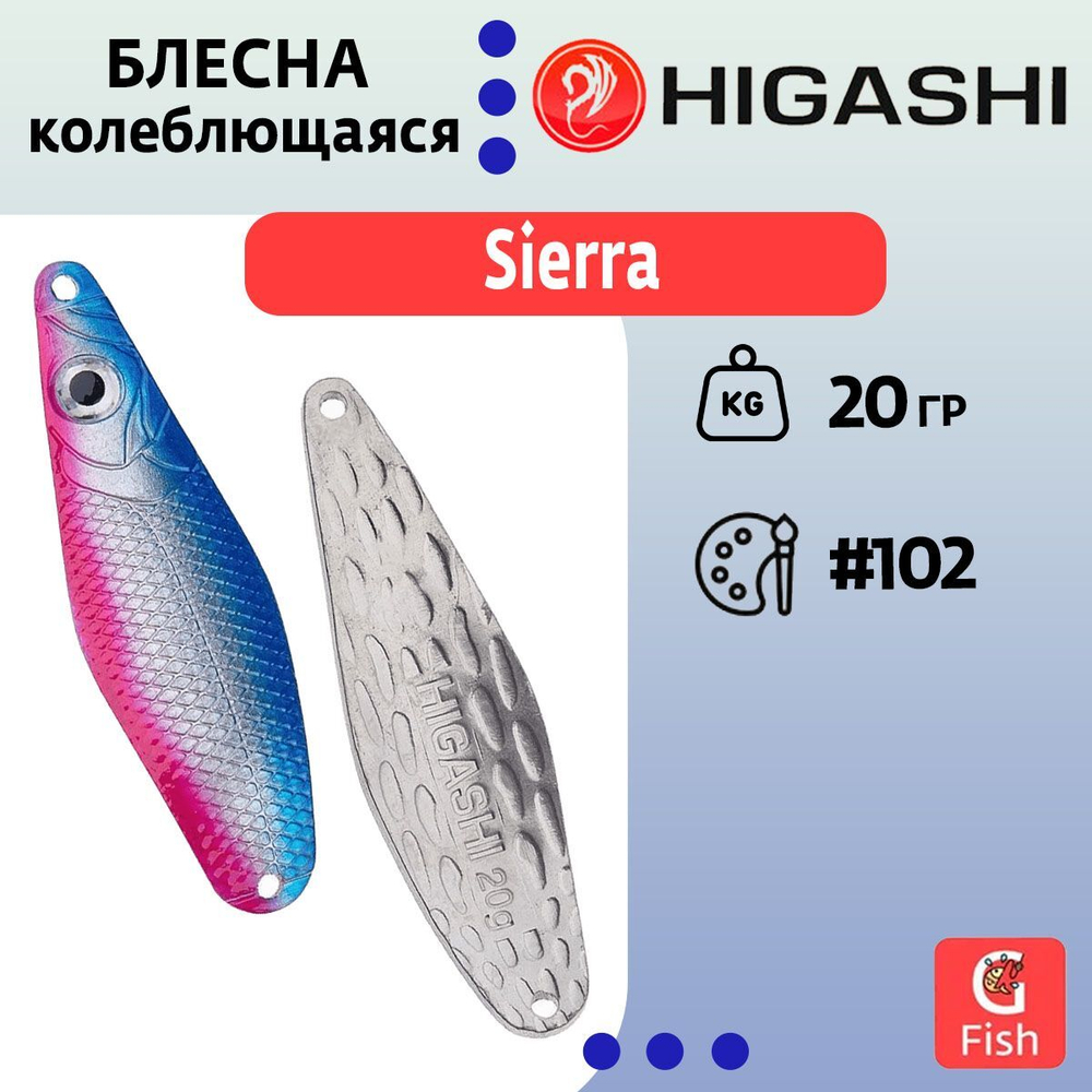 Блесна колеблющаяся HIGASHI Sierra 40g#102