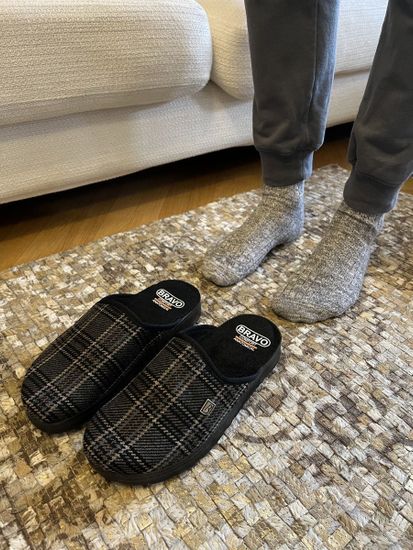 508M | "Ivan Zima" | Мужские тапочки-сабо (серый клетчатый)