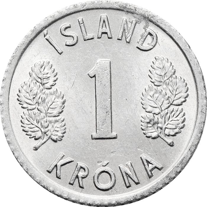 1 крона 1977 Исландия