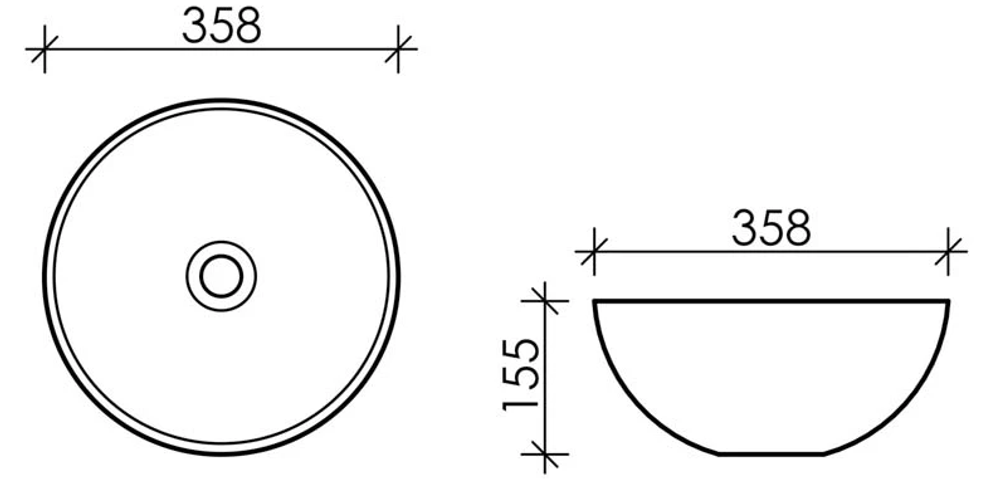 Раковина накладная Ceramica Nova Element 358х358х155