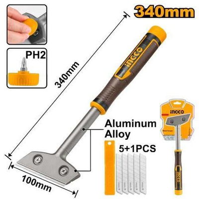 Скребок металлический 340 мм INGCO HGS3088 INDUSTRIAL