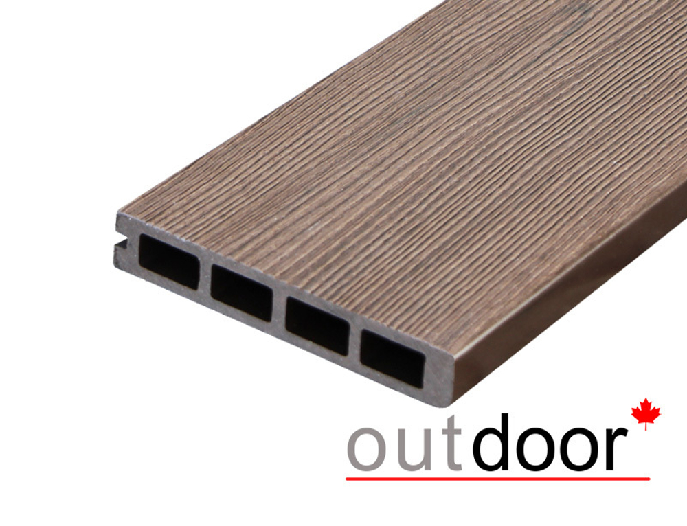 Террасная доска ДПК Outdoor 3D 150*25*4000 мм. завершающая STORM/OCEAN BROWN коричневая микс