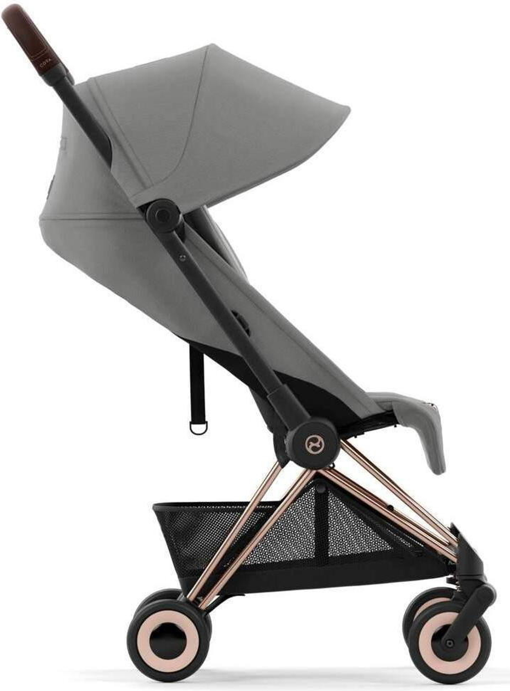 Коляска Cybex Coya Rosegold Frame Cloud G i-Size Fog Grey Mirage Grey с дождевиком и бампером