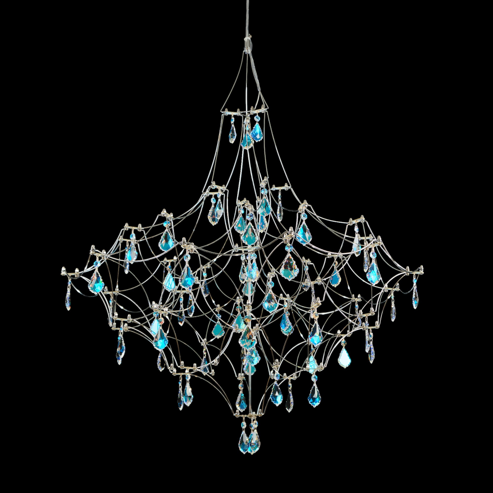 Подвесная люстра светодиодная с пультом и хрустальными подвесками Swarovski MyFar Allegria MR2641-66P-50SL