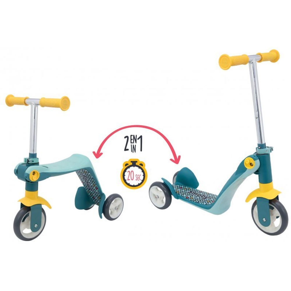 Самокат Smoby2в1, металл, 3 колеса 750612
