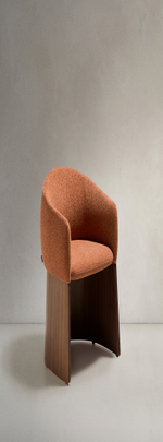 Стул Bosca из терракотовой синели и шпона ореха