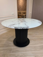 Круглый стол "Орион", белый мрамор