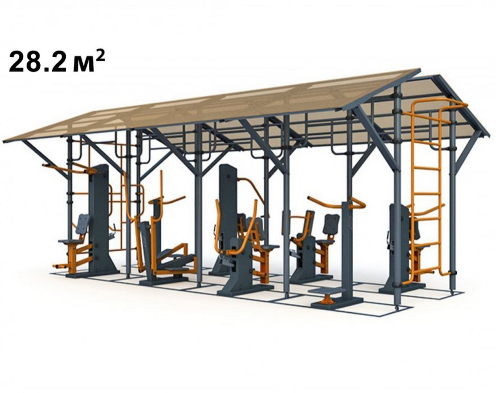 Тренажерная беседка на 8 тренажеров ТРК-1.15