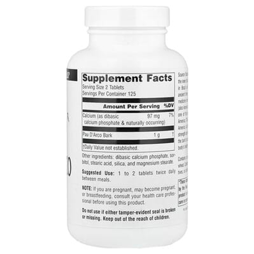 Source Naturals, кора муравьиного дерева, 500 мг, 250 таблеток