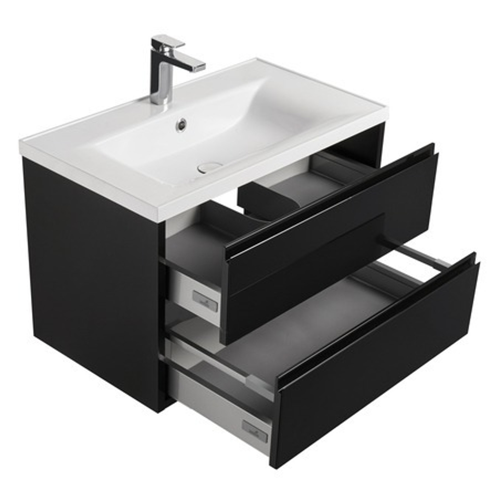 Тумба под раковину, РИМИНИ, 80 чёрный глянец (премьер)