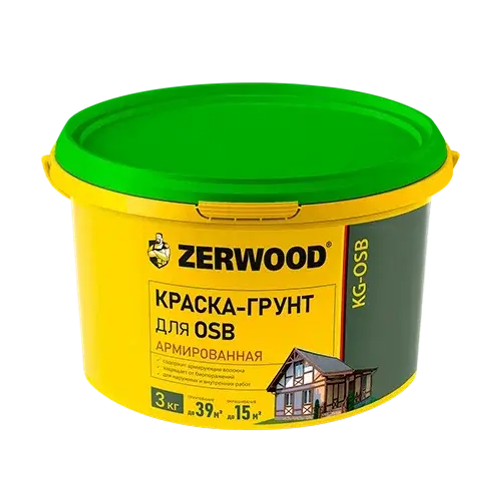 ZERWOOD OSB KG-OSB  Краска-грунт Армированная  для OSB 3кг (ИжСинтез)