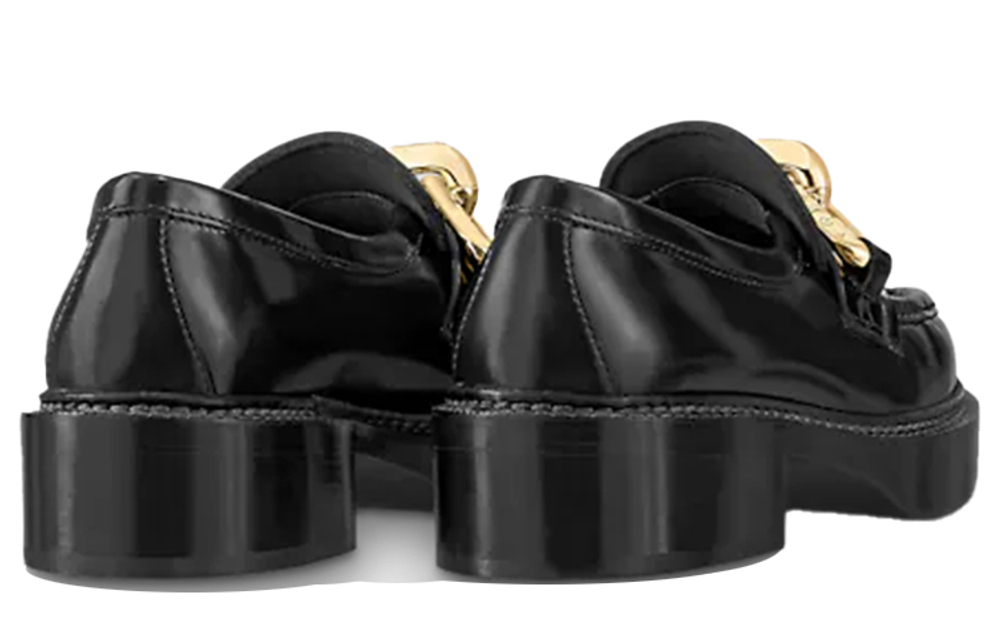 LOUIS VUITTON Academy Platform Loafers "Black" Women"s
