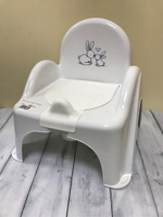 Горшок Стульчик  "Кролики"  (white-белый)