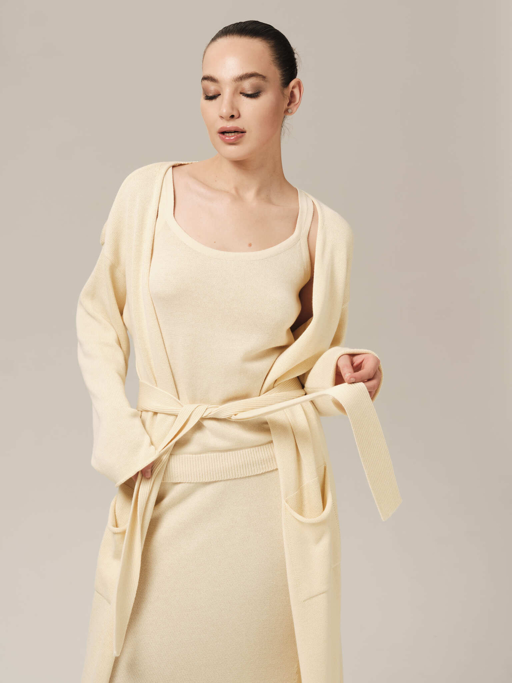 C0385-01 молочный L-XL/164 Кардиган dbr
