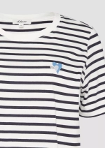 Футболка в полоску Relaxed Fit с вышивкой в форме сердца s.Oliver