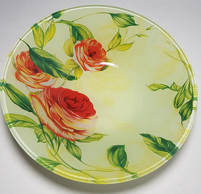 Тарелка Желтая,розы суповая 17.5см