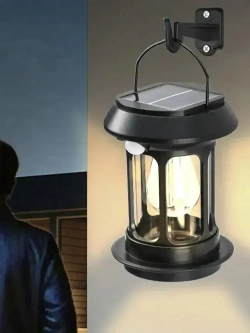 Фонари с солнечным датчиком движения, Наружные подвесные водонепроницаемые фонари для кемпинга, Перезаряжаемые, Украшение для садового двора