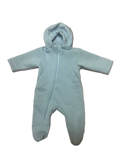 Комбинезон с закрытой ножкой на молнии с капюшоном из футера 3Х нитки с начесом (100% хлопок) на рост 62,68,74 см56 см